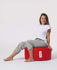 Taburet puf de gradina Round Rosu 55x30 cm - 1