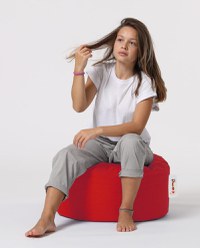 Taburet puf de gradina Round Rosu 55x30 cm - 2