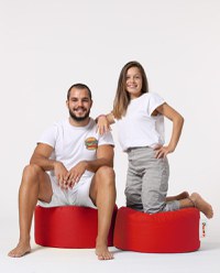 Taburet puf de gradina Round Rosu 55x30 cm - 8