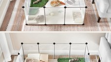 Tarc pentru animale de companie, modular, , Songmics, Alb, 125x63x42 cm