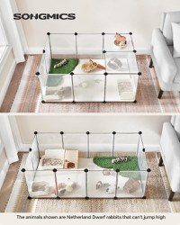 Tarc pentru animale de companie, modular, , Songmics, Alb, 125x63x42 cm - 1