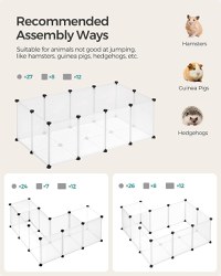 Tarc pentru animale de companie, modular, , Songmics, Alb, 125x63x42 cm - 3