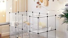 Tarc pentru animale de companie, Songmics, Alb, 143x73x91 cm