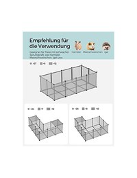 Tarc pentru animale de companie, Songmics, LPC002G01, Gri, 143 x 73 x 46 cm - 3