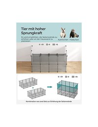 Tarc pentru animale de companie, Songmics, LPC002G01, Gri, 143 x 73 x 46 cm - 4