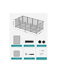 Tarc pentru animale de companie, Songmics, LPC002G01, Gri, 143 x 73 x 46 cm - 5