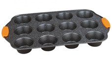 Tava Briose, 12 Forme, cu Maner de Silicon, Orange BH/1138