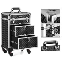 Troler cosmetice, Songmics, Negru, 34x25x57 cm - 4