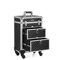 Troler cosmetice, Songmics, Negru, 34x25x57 cm - 7