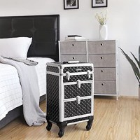 Troler cosmetice, Songmics, Negru, 34x25x57 cm - 1