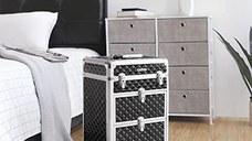 Troler cosmetice, Songmics, Negru, 34x25x57 cm