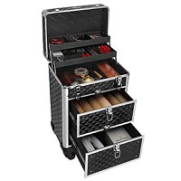 Troler cosmetice, Songmics, Negru, 34x25x57 cm - 5