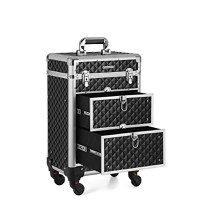 Troler cosmetice, Songmics, Negru, 34x25x57 cm - 7