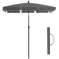 Umbrela de plaja, Songmics, Gri, 200x125x240 cm - 2