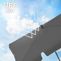 Umbrela de plaja, Songmics, Gri, 200x125x240 cm - 4