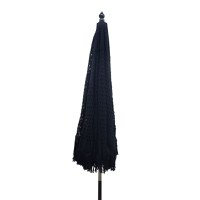 Umbrela stil mileu Brilie lemn-macrame D2.70x2.60m negru - 2