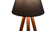 Veioza PWL-1071, E27 negru-nuc, 22x32 cm