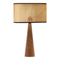 Veioza Retro lemn de fag si ratan natural 24x24x38 cm - 1