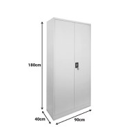 Vestiar din metal Ugren Gri deschis 90x40x180 cm - 5