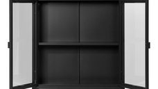 Vitrina Suspendata Brisbane Negru 18x80x80 cm - Design Modern pentru Living