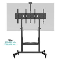 Stand mobil cu raft ONKRON TS1991, 50inch - 100inch, 120 Kg (Negru) - 1