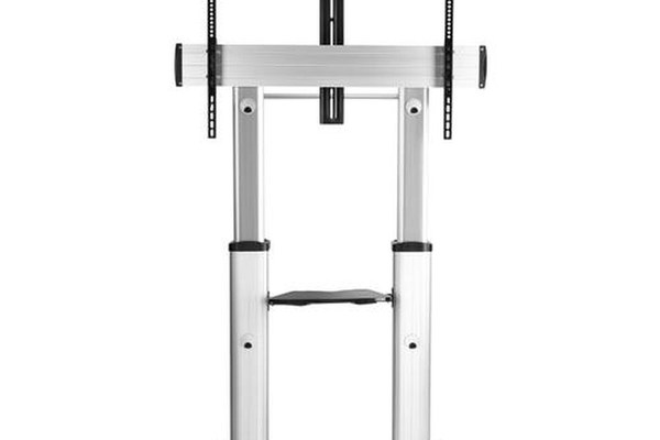 Stand Mobil Techly ICA-TR24, 60inch-100inch, 100 kg, 2 rafturi multimedia (Argintiu)