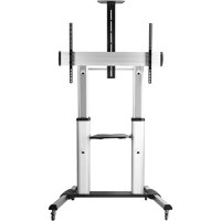 Stand Mobil Techly ICA-TR24, 60inch-100inch, 100 kg, 2 rafturi multimedia (Argintiu) - 1