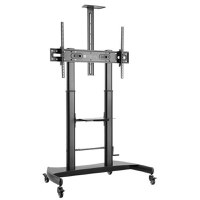 Stand Mobil Techly ICA-TR36, raft multimedia, 60inch-100inch, 100 kg (Negru) - 1