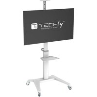 Stand mobil Techly ICA-TR48W, 37inch-70inch, 70 kg, raft suport multimedia (Alb) - 1