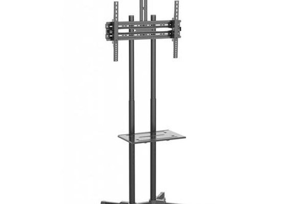 Stand Mobil Techly, raft multimedia, inaltime reglabila, 37inch-70inch, 50 kg (Negru)