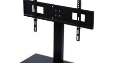 Stand TV Techly ICA-LCD S07L pentru televizoare de 32inch - 65inch, cu baza din sticla, capacitate 45 Kg (Negru)