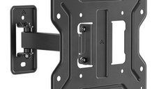 Suport de perete pentru TV SBOX LCD-421, 23-43 inch, capacitate 30 kg, VESA 100x100-200x200 mm, brat extensibil, inclinare si rotire, Negru