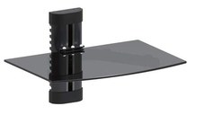 Suport metalic cu Sticla fumurie pentru Televizor TV cu 1 Raft, MC-663, Dimensiuni 36x28x22cm