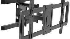 Suport TV de perete, reglabil, 42-75 inch, brat dublu, extensibil, Full-Motion, Techly ICA-PLB 473, Negru