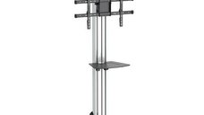 Suport TV mobil StarTech STNDMTV70, pentru televizoare de 32-75 inch, pana la 40 kg, reglabil pe inaltime, argintiu