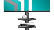 Suport TV Onkron TS5550-B pentru Televizoare de 32-65 Inch, Reglabil si Pivotant, Capacitate 40 Kg, VESA 600x400, Negru