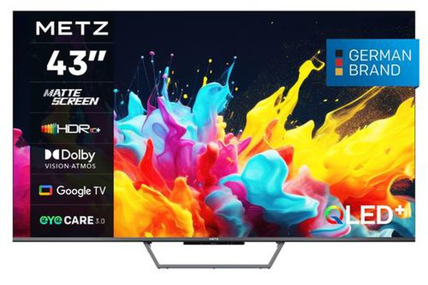 Televizor QLED Metz 109 cm (43inch) 43MQE7600Z, Ultra HD 4K, Smart TV, Google TV, WiFi, CI+