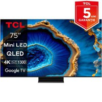 Televizor QLED MiniLED TCL 190 cm (75inch) 75C805, Ultra HD 4K, Smart TV, Google TV, WiFi, CI+, Clasa G, 144 Hz (Model 2023) - 1