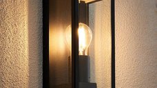 Aplica de perete exterioara industriala neagra IP44 cu sticla clara E14