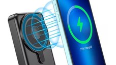 Baterie externa compatibila MagSafe, Hoco Q11 Wireless Fast Charging si prindere magnetica, pentru iPhone, Apple Watch si casti AirPods