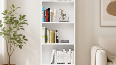 Biblioteca Inalta cu 5 Rafturi, Design Modern, PAL E1, Dimensiuni 55.3 x 20 x 172 cm