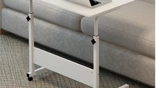 Birou laptop ajustabil cu roti, 80 cm x 40 cm - design modern