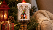 Candela Decorativa Parfumata cu LED si Efect de Ninsoare Casa Ambiance