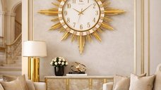 Ceas de perete auriu 87 cm, model elegant cu efect luxury