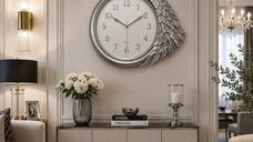 Ceas Decorativ de Perete cu Păun, Mecanism Quartz, Design 3D Elegant – 43 x 50 cm