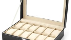 Cutie pentru 12 ceasuri din piele ecologica - Cadou elegant