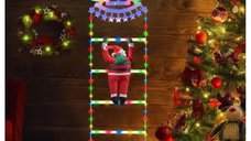 Decoratiune LED Mos Craciun pe Scara IP65 pentru Interior si Exterior 160 x 25 cm