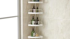 Etajera colt pentru baie si dus, 4 sau 5 rafturi, inaltime ajustabila 320 cm