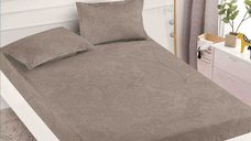 Huse de Pat cu Elastic si 2 Fete Perne din Bumbac Finet 180 x 200 cm