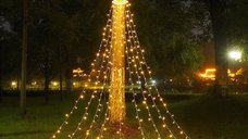 Instalatie solara cu stea, 350 LED-uri si telecomanda, 9 franjuri